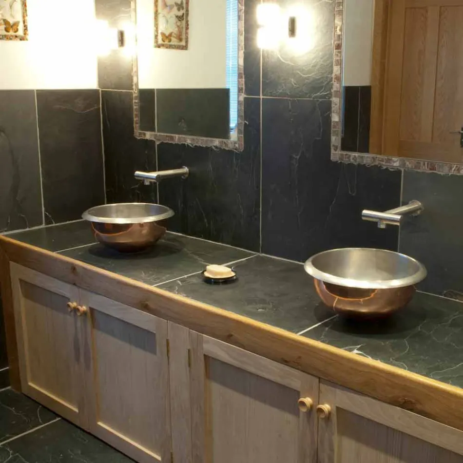 Lavabo appoggio design in rame con finitura nickel satinato Pure Viadurini