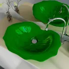 Lavabo appoggio design moderno a forma di foglia Faruglium  Viadurini