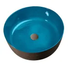 Lavabo Bagno da Appoggio Blu Realizzato in Argilla Refrattaria - Tatiana  Viadurini