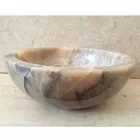 Lavabo bagno da appoggio in pietra onice naturale Ana, fatto a mano Viadurini