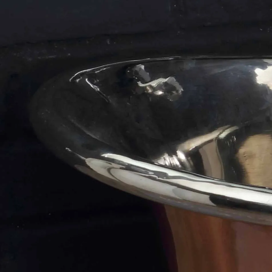 Lavabo bagno da appoggio in rame e ferro bianco Cala Viadurini