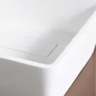 Lavabo Bagno da Appoggio in Solid Surface Bianco con Scarico Nascosto - Sider Viadurini