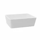 Lavabo Bagno da Appoggio in Solid Surface Bianco con Scarico Nascosto - Sider Viadurini