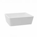 Lavabo Bagno da Appoggio in Solid Surface Bianco con Scarico Nascosto - Sider