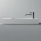 Lavabo Bagno da Appoggio o Parete in Ceramica Realizzato in Italia - Act Viadurini