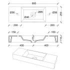 Lavabo Bagno da Appoggio o Parete in Ceramica Realizzato in Italia - Act Viadurini