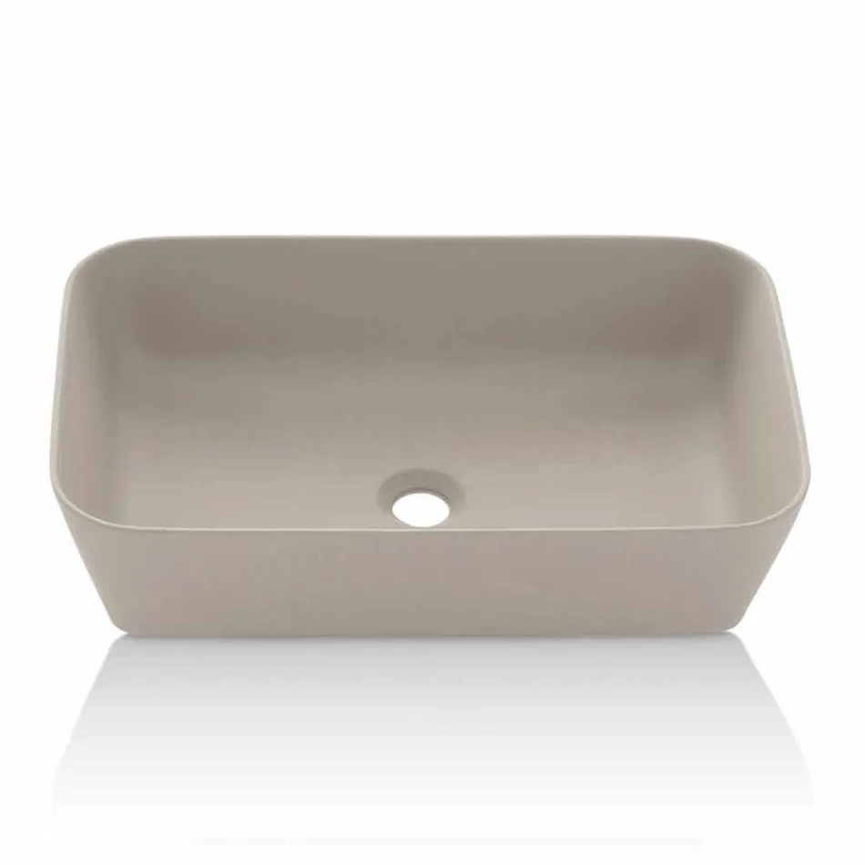 Lavabo Bagno da Appoggio Rettangolare in Resina Opaca Made in Italy – Cavan Viadurini