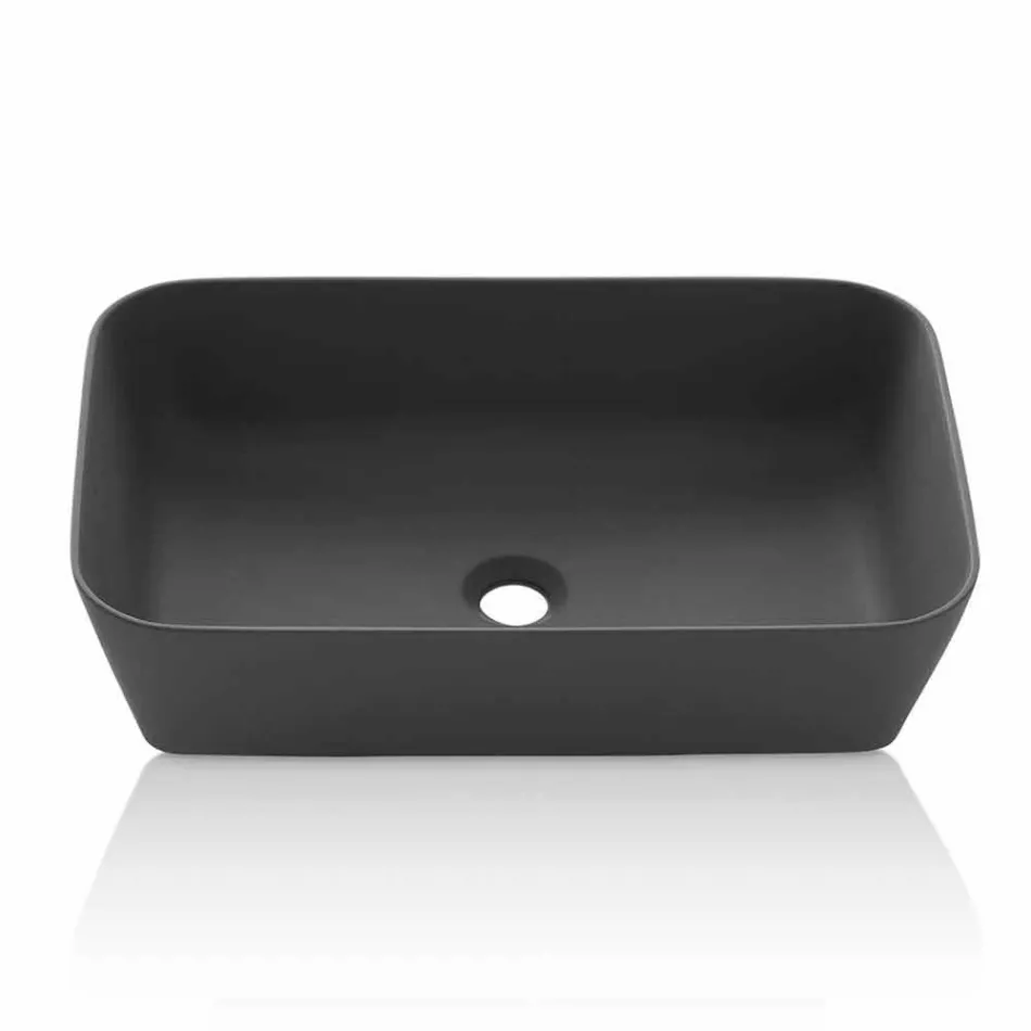 Lavabo Bagno da Appoggio Rettangolare in Resina Opaca Made in Italy – Cavan Viadurini