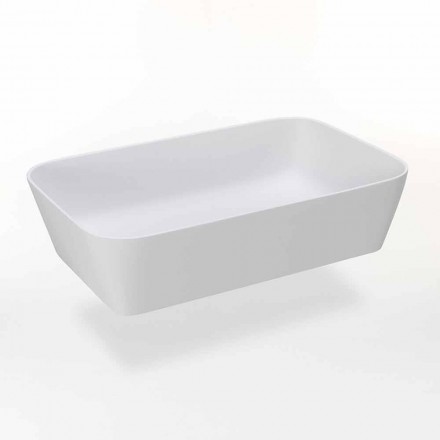 Lavabo Bagno da Appoggio Rettangolare in Resina Opaca Made in Italy – Cavan Viadurini