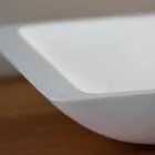 Lavabo Bagno da Appoggio Rettangolare in Solid Surface Bianco - Albertina Viadurini