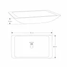 Lavabo Bagno da Appoggio Rettangolare in Solid Surface Bianco - Albertina Viadurini