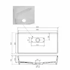 Lavabo Bagno da Appoggio Rettangolare in Solid Surface Finitura Bianca - Sider Viadurini