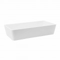 Lavabo Bagno da Appoggio Rettangolare in Solid Surface Finitura Bianca - Sider