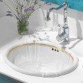 Lavabo bagno da incasso in porcellana e oro 24 carati, Santiago