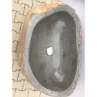Lavabo bagno design a colonna in pietra naturale Mare, pezzo unico Viadurini