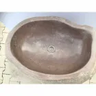 Lavabo bagno design a colonna in pietra naturale Mare, pezzo unico Viadurini