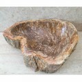 Lavabo bagno di design in legno fossile Star mini, pezzo unico