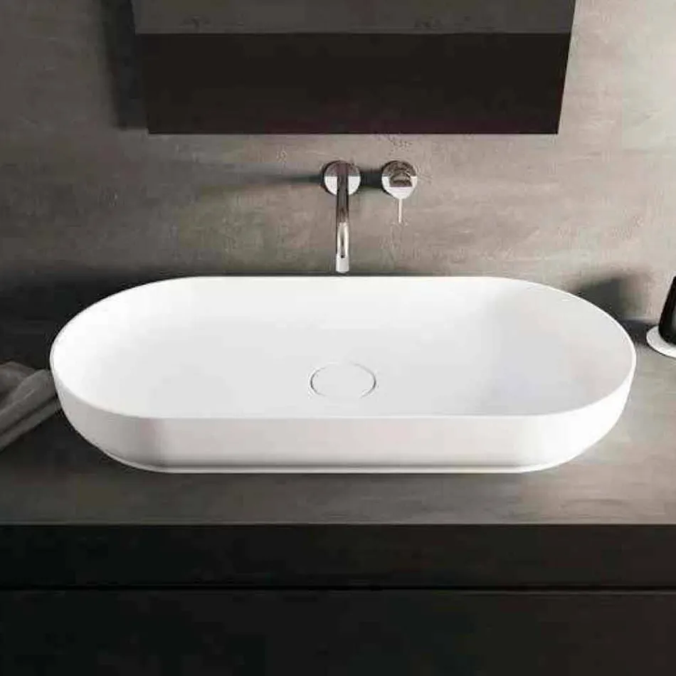 Lavabo bagno freestanding design moderno fatto in Italia Dalmine Maxi Viadurini