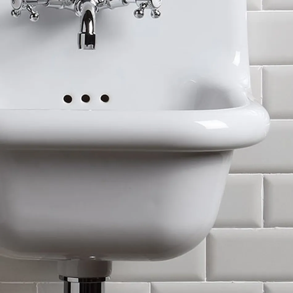 Lavabo Bagno Freestanding in Ceramica Bianca e Colorata 42 cm - Meridiano Viadurini