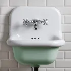 Lavabo Bagno Freestanding in Ceramica Bianca e Colorata 42 cm - Meridiano Viadurini