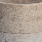 Lavabo Bagno Freestanding in Marmo Finitura Avorio Forma Cilindrica - Cremino Viadurini