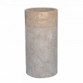 Lavabo Bagno Freestanding in Marmo Finitura Avorio Forma Cilindrica - Cremino