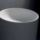 Lavabo Bagno Freestanding in Resina Bianca dalla Forma Cilindrica - Libertino Viadurini