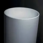 Lavabo Bagno Freestanding in Resina Bianca dalla Forma Cilindrica - Libertino Viadurini