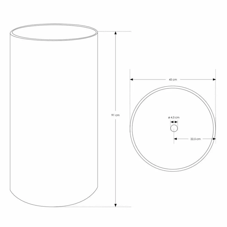 Lavabo Bagno Freestanding in Resina Bianca dalla Forma Cilindrica - Libertino Viadurini
