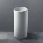 Lavabo Bagno Freestanding in Resina Bianca dalla Forma Cilindrica - Libertino Viadurini