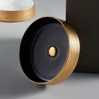 Lavabo Bagno in Grès Porcellanato Tornito a Mano Made in italy - Freccette Viadurini