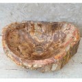Lavabo bagno in legno fossile da appoggio Star, pezzo unico di design