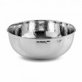 Lavabo Bagno Rotondo da Appoggio in Ottone Cromato Martellato - Diamond