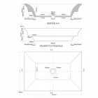 Lavabo bagno semincasso in fire clay e platino fatto in Italia, Guido Viadurini