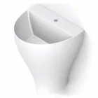 Lavabo bagno sospeso moderno in ceramica fatto in Italia, Fiorello Viadurini