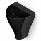 Lavabo bagno sospeso moderno in ceramica fatto in Italia, Fiorello Viadurini