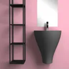 Lavabo bagno sospeso moderno in ceramica fatto in Italia, Fiorello Viadurini
