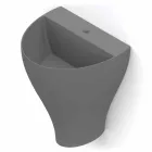 Lavabo bagno sospeso moderno in ceramica fatto in Italia, Fiorello Viadurini