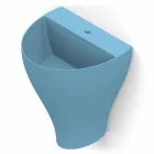 Lavabo bagno sospeso moderno in ceramica fatto in Italia, Fiorello Viadurini