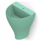 Lavabo bagno sospeso moderno in ceramica fatto in Italia, Fiorello Viadurini