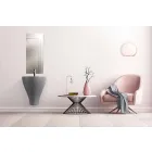 Lavabo bagno sospeso moderno in ceramica fatto in Italia, Fiorello Viadurini