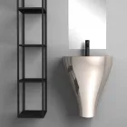 Lavabo bagno sospeso moderno in ceramica fatto in Italia, Fiorello Viadurini