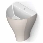 Lavabo bagno sospeso moderno in ceramica fatto in Italia, Fiorello Viadurini