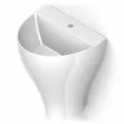 Lavabo bagno sospeso moderno in ceramica fatto in Italia, Fiorello Viadurini