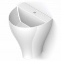 Lavabo bagno sospeso moderno in ceramica fatto in Italia, Fiorello