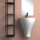 Lavabo bagno sospeso moderno in ceramica fatto in Italia, Fiorello Viadurini