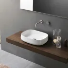 Lavabo Bianco di Design Moderno in Ceramica da Appoggio Made in Italy - Tune2 Viadurini