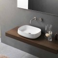Lavabo Bianco di Design Moderno in Ceramica da Appoggio Made in Italy - Tune2