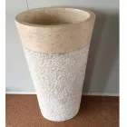 Lavabo bianco in pietra naturale a colonna Siro design, pezzo unico Viadurini