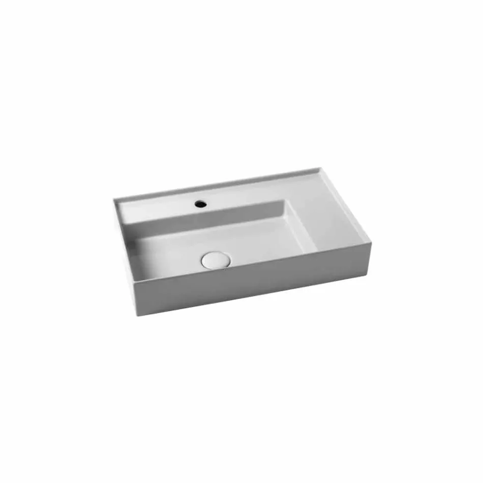 Lavabo ceramica da appoggio design moderno made in Italy Sun 65x40 cm Viadurini